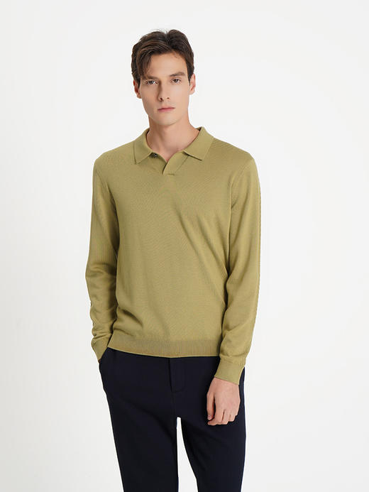 callisto绿色绵羊毛长袖毛衣 商品图2