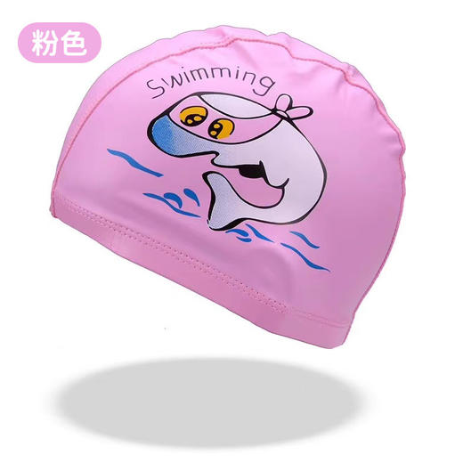 【硅胶防水 舒适不勒】新品儿童泳帽防水不勒头 4-14岁 PU涂层护发 游泳帽 卡通时尚儿童-QQ 商品图7