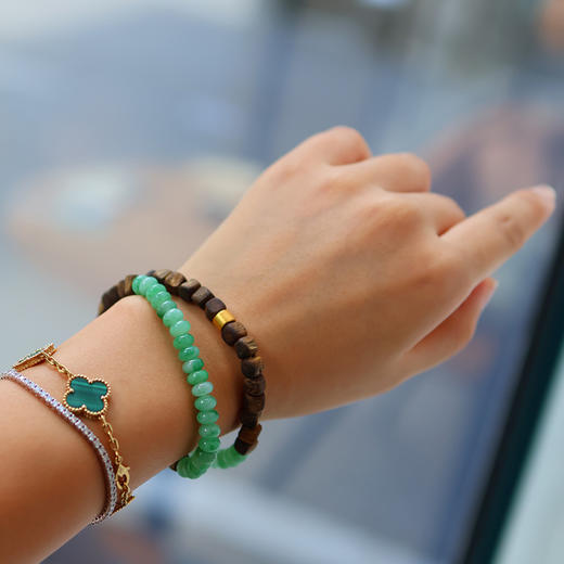 【宫里手串】18K金沉香翡翠手串 CR 商品图5