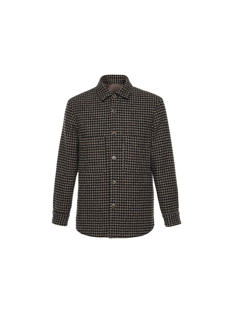 callisto高智系列卡其色绵羊毛外套