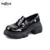 Safiya/索菲娅2024秋学院风漆皮圆头百搭粗跟厚底英伦星钻小皮鞋 SF43112073 商品缩略图4