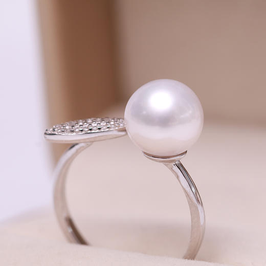 美裕 925银淡水珍珠戒指 开口戒 9-10mm108489W 商品图2