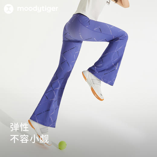 【24年秋新品】moodytiger24秋新女童印花微喇紧身裤修身弹力运动裤小云朵43211412 商品图2