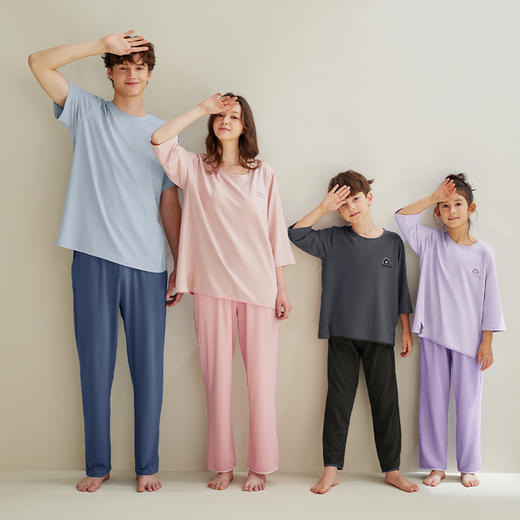 芬腾【26°恒温带胸垫】睡衣女夏季情侣莫代尔棉男亲子儿童家居服 商品图0