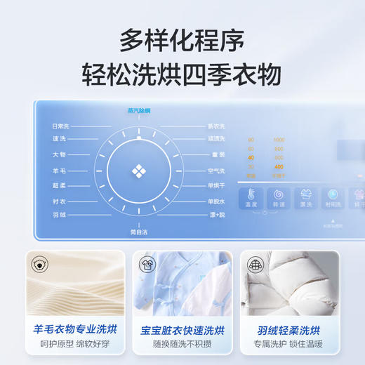 海尔（Haier）滚筒洗衣机全自动 洗烘一体机带烘干 超薄家用 10公斤大容量 EG100HMATE28S 商品图7