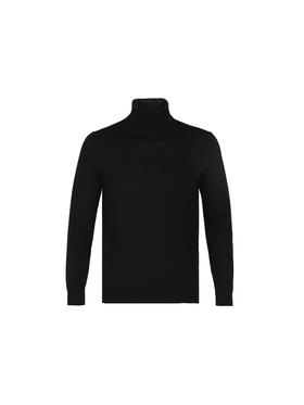 callisto黑色绵羊毛长袖毛衣