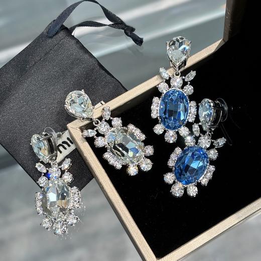 Miumi*u 杨超越同款水滴钻吊小乌龟水晶满钻耳环 商品图0