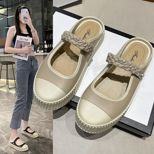 「29.9到手！懒人一脚蹬」软甜美包头半托鞋 夏天外出凉拖鞋女防滑厚底 商品图1