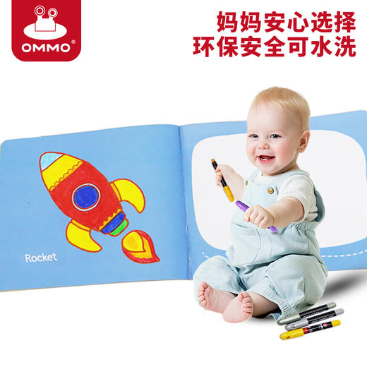 【毫无阻力的丝滑手感】美国OMMO儿童宝宝涂鸦水洗丝滑蜡笔食品级色素 细腻丝滑无杂质 易清洗 儿童玩具文具 商品图2