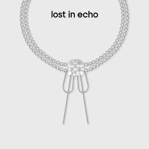 lost in echo2024秋季新款膨胀枕头银色蝴蝶结流苏chocker项链女 商品图0