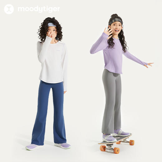 moodytiger24秋新款女童休闲运动显瘦健身宽松喇叭休闲裤【H】 商品图4