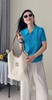爱琴海蓝色💎显白到发光POLO领亚麻衫 商品缩略图3