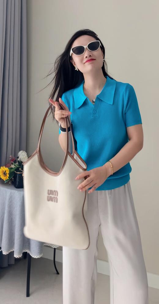 爱琴海蓝色💎显白到发光POLO领亚麻衫 商品图3