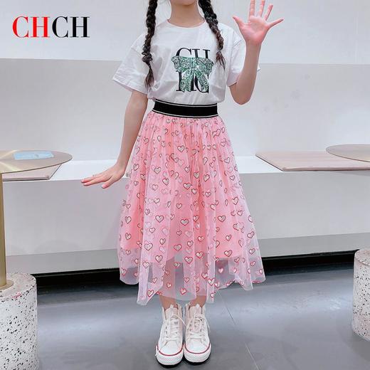CHCH祈祈网纱可爱风女童雪纺半身裙CN1G4D001 商品图7