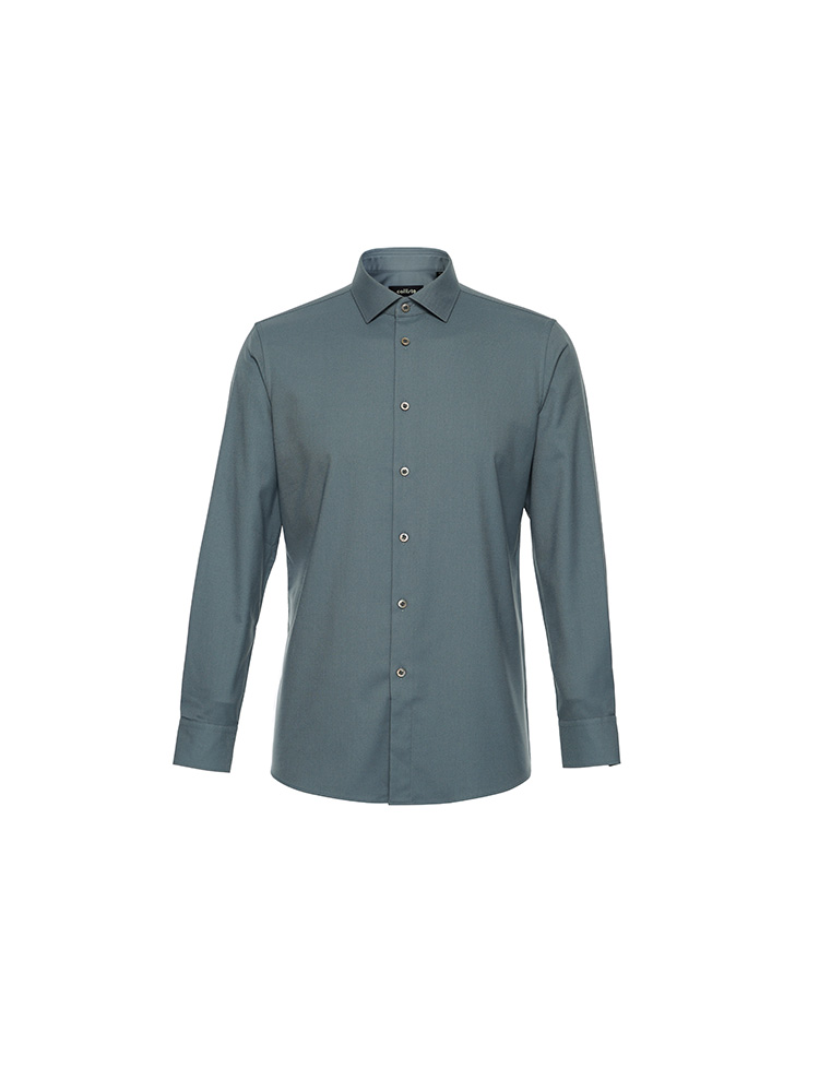 callisto绿色聚酯纤维混纺长袖衬衫