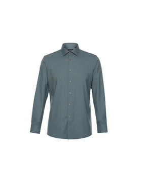 callisto绿色聚酯纤维混纺长袖衬衫