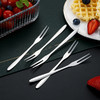 「9.9到手30支！不锈钢水果叉」家用创意二齿水果叉子蛋糕月饼叉酒店西餐甜品叉厨房用品餐饮用具 商品缩略图2