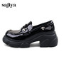 Safiya/索菲娅2024秋学院风漆皮圆头百搭粗跟厚底英伦星钻小皮鞋 SF43112073 商品缩略图3