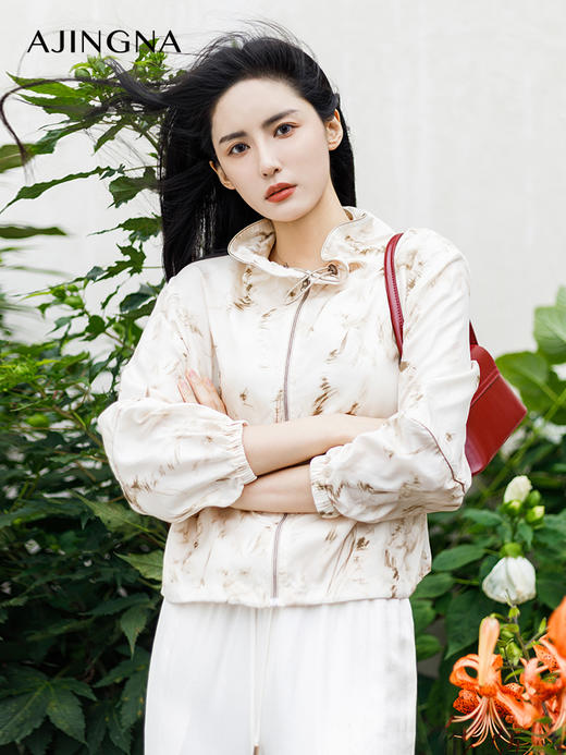 【踏青甄选价】阿菁娜夏季新款休闲真丝防晒外套A29X207058 商品图3