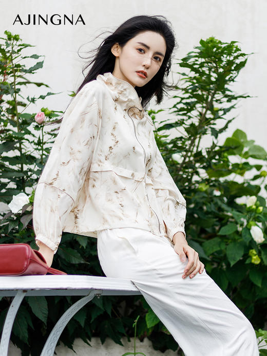 【踏青甄选价】阿菁娜夏季新款休闲真丝防晒外套A29X207058 商品图1