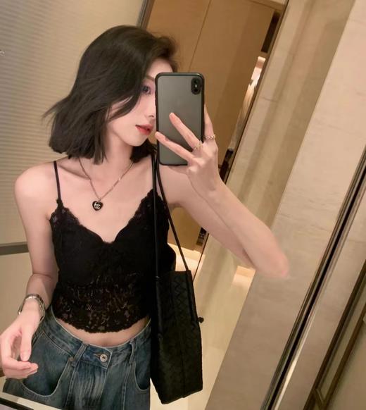 燕尾蝶美背法式蕾丝内衣打底吊带到手两件 商品图3