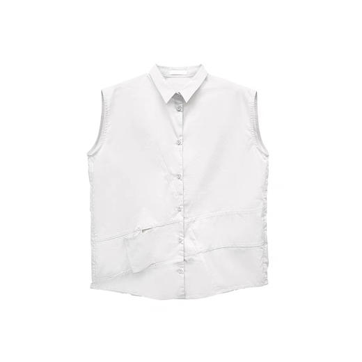 错位无袖衬衫 商品图0