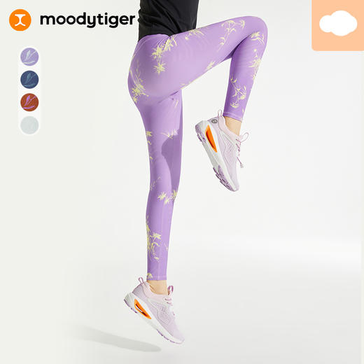 【24年秋新】moodytiger24秋新女童瑜伽跑步运动速干印花外穿紧身裤43211414 商品图0