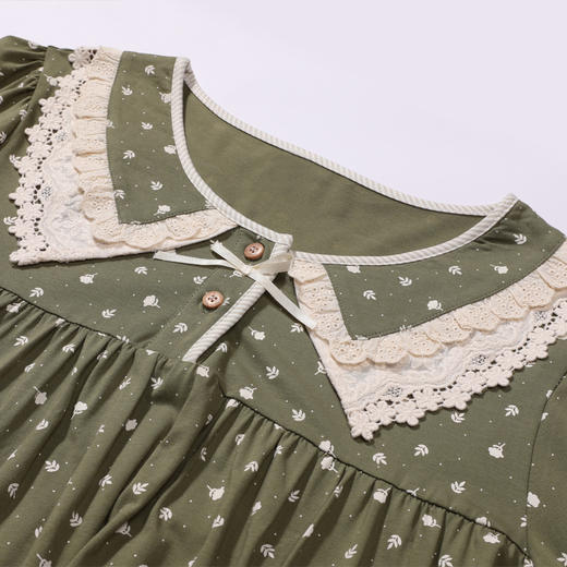 都市丽人睡衣好睡好眠长袖裙家居服26支CVC单面薄女士棉质睡裙LHT6H1 商品图4