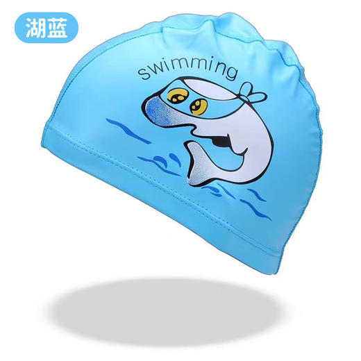 【硅胶防水 舒适不勒】新品儿童泳帽防水不勒头 4-14岁 PU涂层护发 游泳帽 卡通时尚儿童-QQ 商品图8