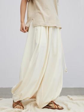 步履不停/4B43111C/速干阔腿抗皱灯笼裤山本长裤