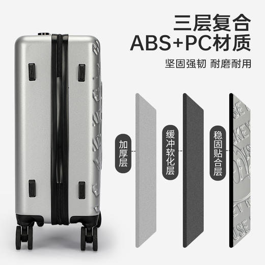 心选丨麦斯卡x迪士尼米奇浮雕拉杆箱万向轮登机箱卡通旅行箱行李箱 商品图4