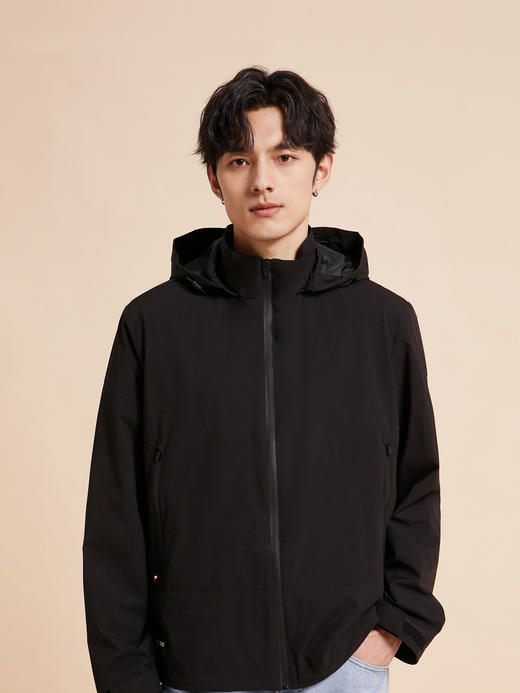 2024秋季新款 男士 防风防水暗格纹运动户外合身立领连帽可拆夹克外套 特惠 T-1218 商品图2