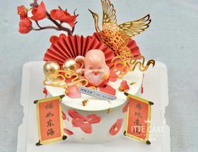 松鹤延年 祝寿款 纯动物奶油