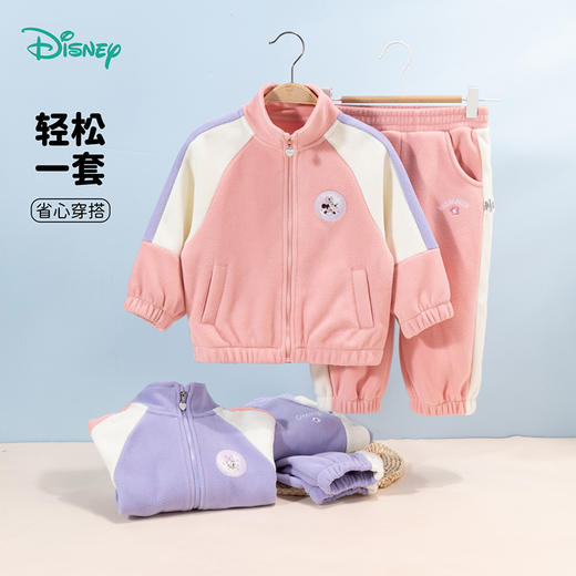 迪士尼冬季摇粒绒女童外套套装ZD3DT003 商品图0