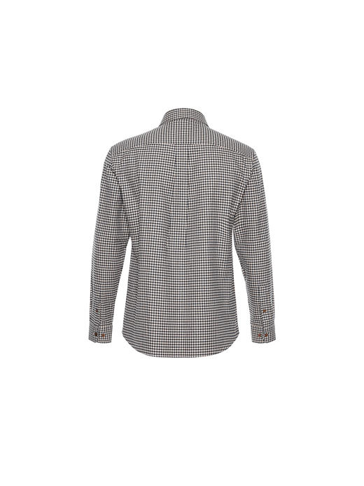 callisto“绒”系列咖色纯棉休闲长袖衬衫 商品图1