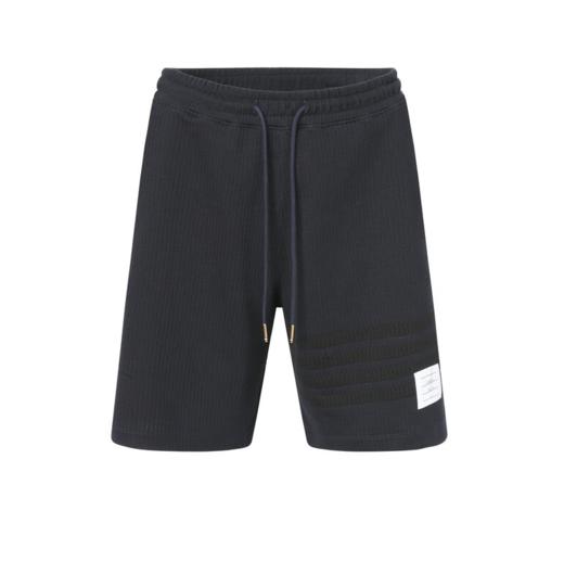 THOM BROWNE 汤姆·布朗 男士条纹抽绳宽松休闲短裤 MJQ166A J0063 商品图0