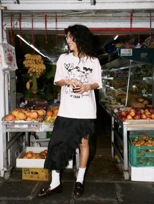 蕾丝不规则半裙 商品图0