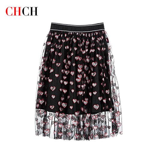 CHCH祈祈网纱可爱风女童雪纺半身裙CN1G4D001 商品图1