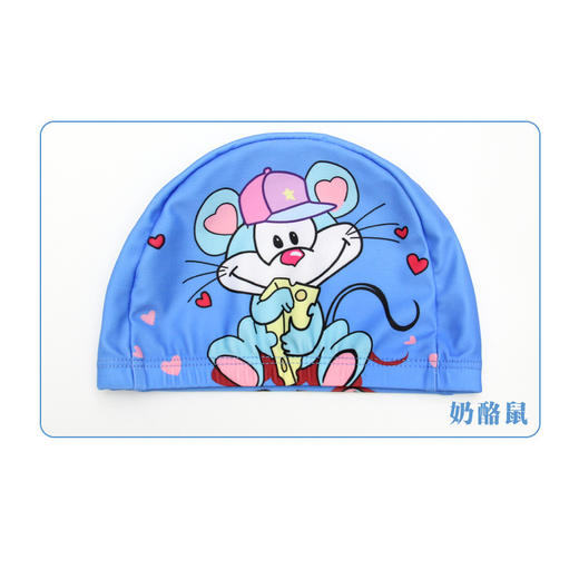 【带质检报告！经久耐用 超弹不勒头】8岁以上儿童泳帽 中大童布泳帽 可爱卡通男女童 新款时尚印花泳帽-QQ 商品图8
