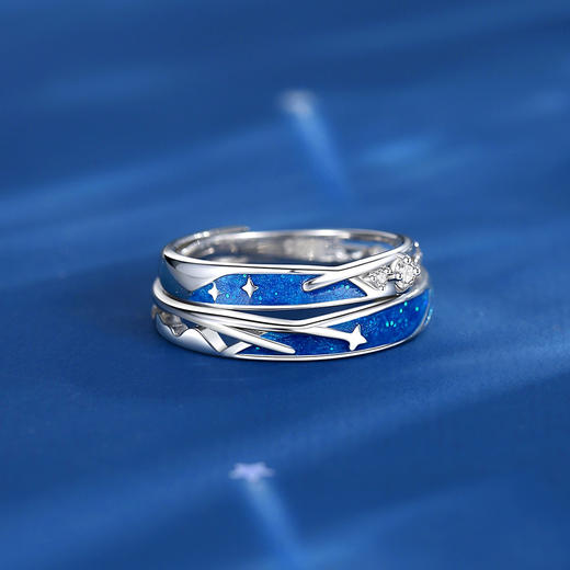 Winy925纯银星光相许情侣戒送女友闺蜜节日生日礼物 商品图3