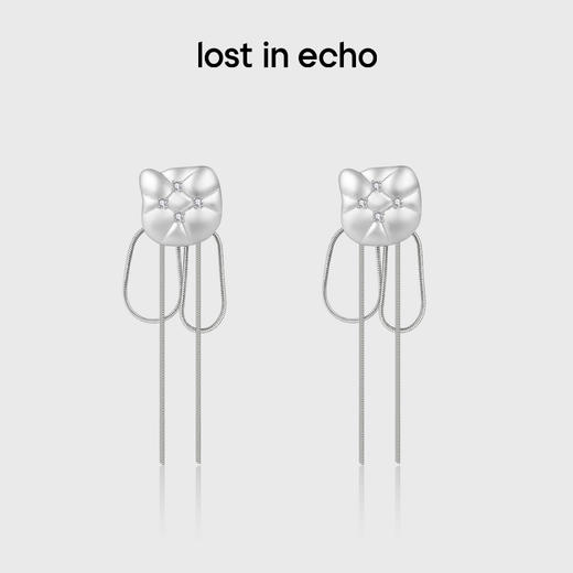 [捡漏价]lost in echo2024秋季新款膨胀枕头银色蝴蝶结流苏耳坠耳环女耳饰 商品图0