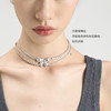 lost in echo2024秋季新款膨胀蝴蝶结枕头双层银色chocker项链女 商品缩略图1
