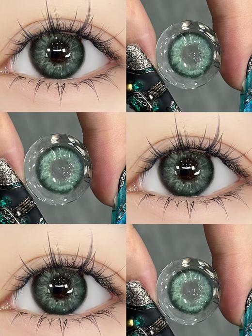 Jellydoll 月抛 泰式琥珀/热带雨林/冰岛极光 14.2mm 黑灰色 拍下即为一副两片 有日抛 商品图3