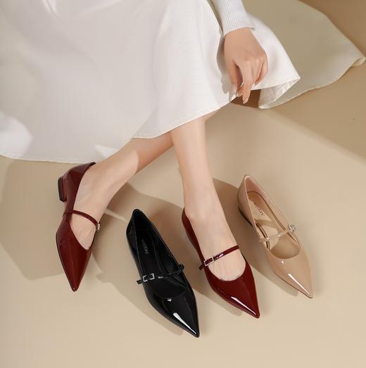 westory春秋新款时尚优雅单鞋气质百搭低平跟单鞋女S24CE75301 商品图4