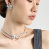 lost in echo2024秋季新款膨胀蝴蝶结枕头双层银色chocker项链女 商品缩略图2