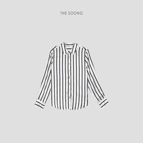 THESOONG|”19姆米真丝缎’夏季”100%精选真丝慵懒条纹外套HWCS4196