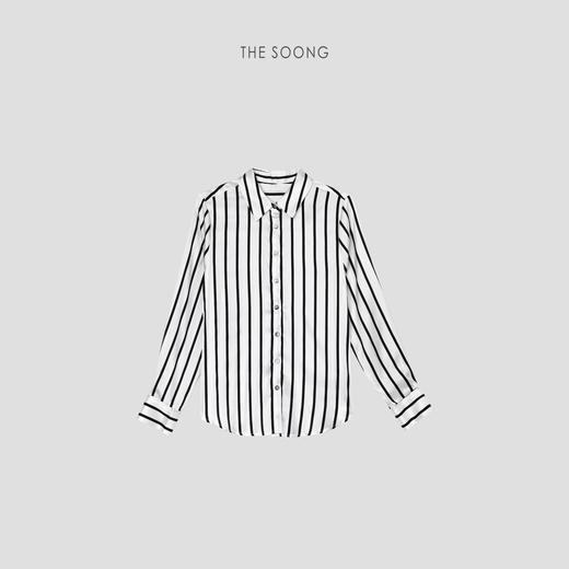 THESOONG|”19姆米真丝缎’夏季”100%精选真丝慵懒条纹外套HWCS4196 商品图0