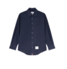 THOM BROWNE 汤姆·布朗 男士纯色宽松翻领纽扣长袖衬衫 海军蓝 MWL381A F0351 商品缩略图0