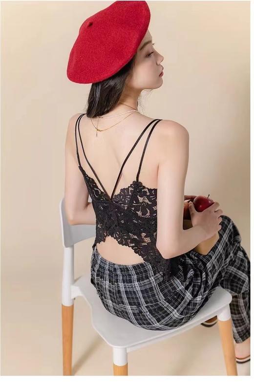 燕尾蝶美背法式蕾丝内衣打底吊带到手两件 商品图6