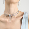 lost in echo2024秋季新款膨胀枕头银色蝴蝶结流苏chocker项链女 商品缩略图1